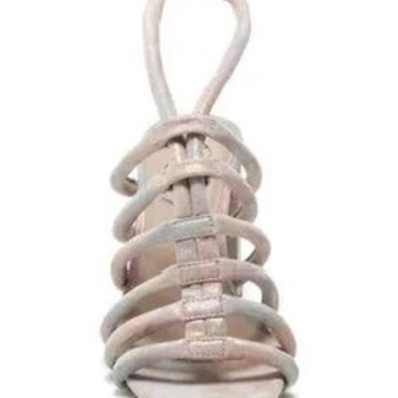 Free People Colette Cinched Heel Sandals Women’s Size  7.5–8) Rainbow Metallic - Picture 3 of 16